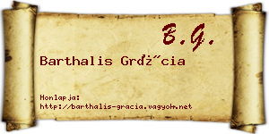 Barthalis Grácia névjegykártya